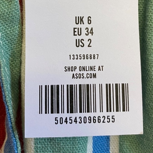 Topshop Striped Linen Blend Drawstring Shorts, White Multi, Size 2, NWT - Picture 6 of 13